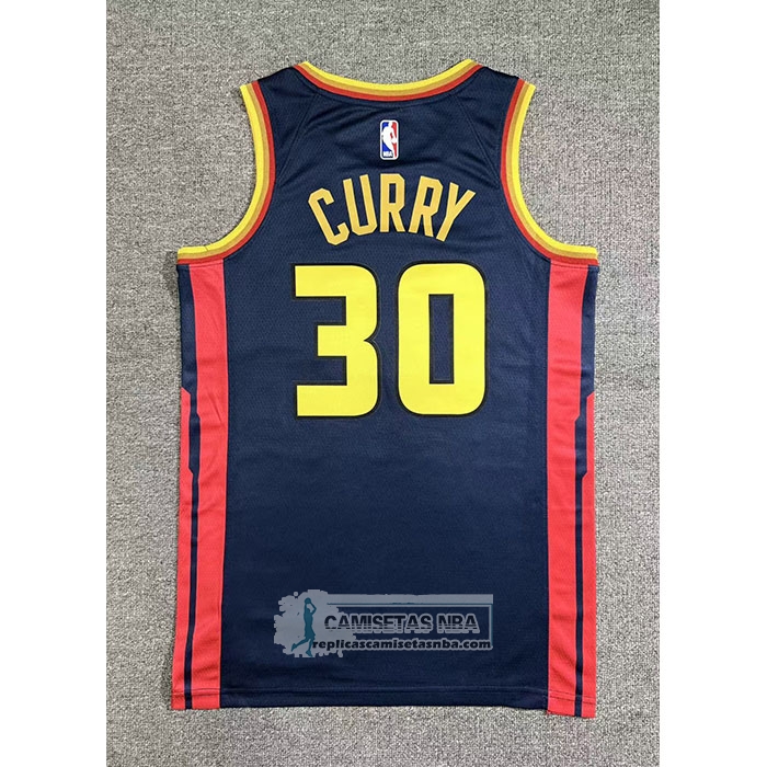Camiseta Golden State Warriors Stephen Curry NO 30 Ciudad 2024-25 Azul